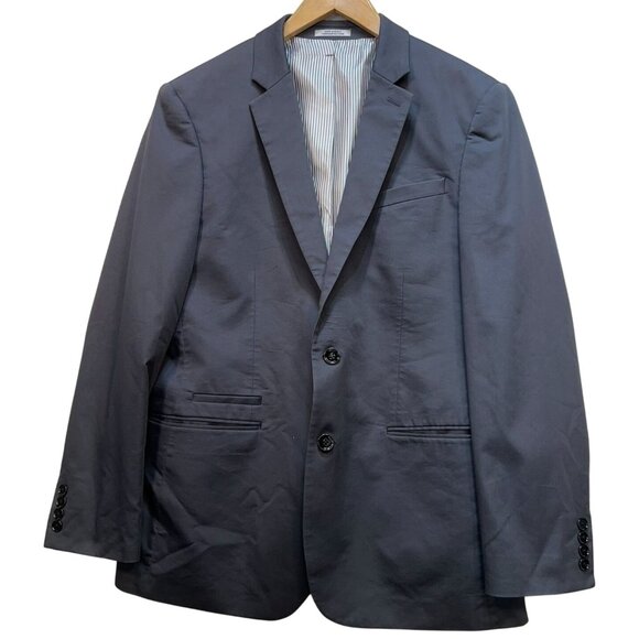Express Men's Fitted Preppy Photographer Sport Blazer Coat Size 40R Navy - Picture 1 of 13